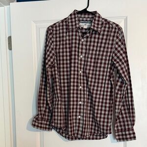 Old Navy Men's Maroon Plaid Button Down Shirt